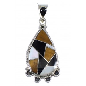 Silver Multicolor Southwestern Pendant YX70734