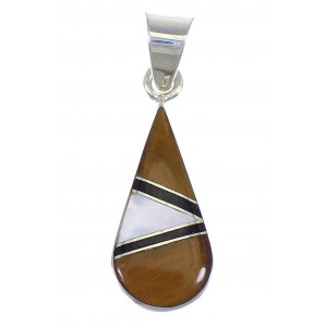 Southwestern Silver And Multicolor Tear Drop Pendant YX70780