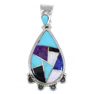 Multicolor And Sterling Silver Southwest Slide Pendant YX67826