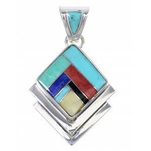 Multicolor And Sterling Silver Southwest Slide Pendant YX68167