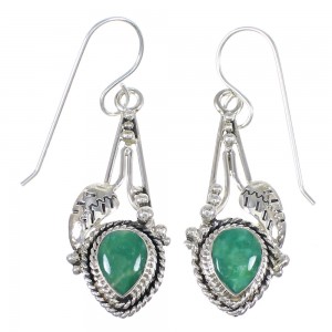 Southwestern Turquoise And Genuine Sterling Silver Jewelry Hook Dangle Earrings YX68624