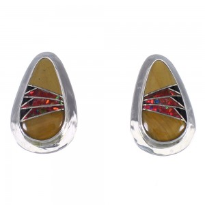 Southwestern Multicolor Sterling Silver Post Earrings WX71572