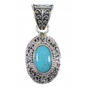 Turquoise Authentic Sterling Silver Southwestern Pendant AX78387