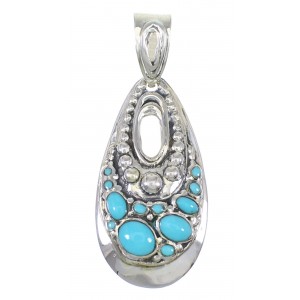Genuine Sterling Silver Turquoise Southwest  Pendant AX78470