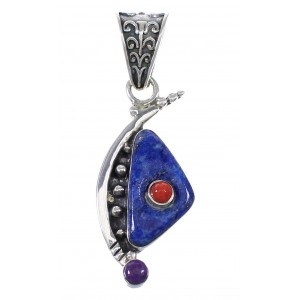 Multicolor Silver Southwestern Pendant YX75573