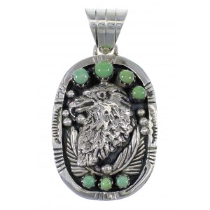 Sterling Silver Turquoise Eagle Pendant YX77392
