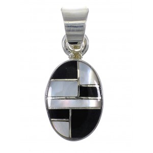 Jet Mother Of Pearl Silver Pendant YX76601