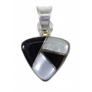 Jet Mother Of Pearl Sterling Silver Slide Pendant YX76748