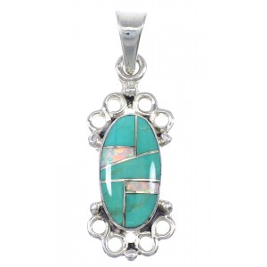 Southwestern Sterling Silver Opal And Turquoise Pendant YX77621