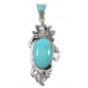 Turquoise Sterling Silver Southwest Flower Pendant AX77032
