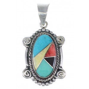 Southwest Sterling Silver Multicolor Pendant YX77703