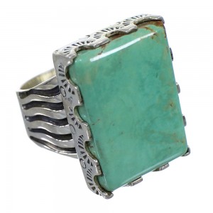 Southwestern Sterling Silver Turquoise Ring Size 8 QX85518