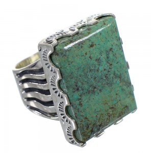 Southwestern Turquoise Silver Ring Size 6-1/2 QX85538