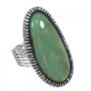 Genuine Sterling Silver Southwestern Turquoise Jewelry Ring Size 4-1/2 QX85553