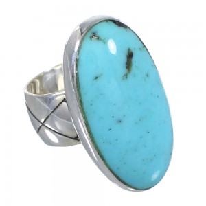 Silver And Southwestern Turquoise Jewelry Ring Size 4-3/4 AX84165