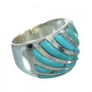 Authentic Sterling Silver And Turquoise Ring Size 8-1/2 RX86332