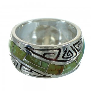 Southwestern Turquoise Silver Water Wave Ring Size 5-1/2 QX85802