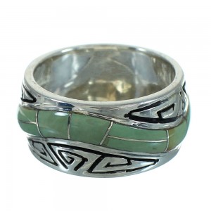 Water Wave Southwest Silver Turquoise Ring Size 6-3/4 QX85817