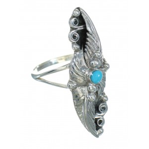 Southwestern Silver Turquoise Ring Size 7 QX85275