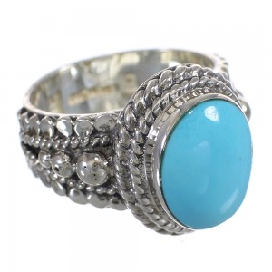 Genuine Sterling Silver Southwest Turquoise Ring Size 6-1/2 QX83725