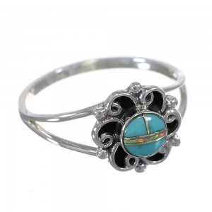 Authentic Sterling Silver Southwestern Turquoise Opal Ring Size 6-1/2 QX84569