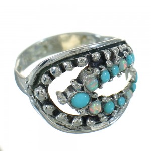 Turquoise Opal Authentic Sterling Silver Southwest Ring Size 6-3/4 UX84245