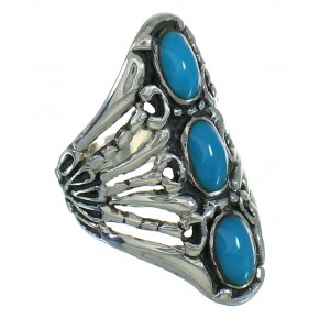 Authentic Sterling Silver Southwest Turquoise Ring Size 6 QX84617