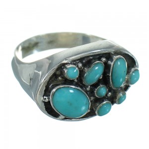 Silver Turquoise Southwestern Ring Size 5 QX84674