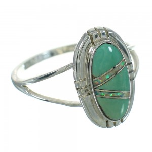Turquoise Opal Genuine Sterling Silver Southwest Ring Size 5-1/2 QX83499