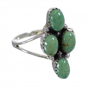 Silver And Turquoise Southwestern Ring Size 5-3/4 YX84471