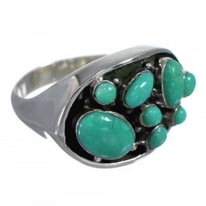 Turquoise And Genuine Sterling Silver Southwestern Ring Size 8 YX84502