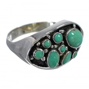 Southwestern Turquoise Sterling Silver Ring Size 7-1/4 YX84516
