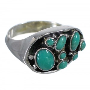 Southwest Turquoise And Silver Ring Size 5-3/4 YX84529