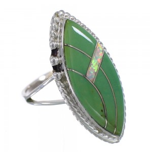 Sterling Silver Southwestern Turquoise Opal Ring Size 6-1/2 QX85859