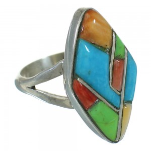 Whiterock Silver Multicolor Ring Size 7-1/4 YX84143