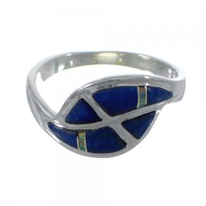 Lapis Opal Inlay Sterling Silver Southwest Jewelry Ring Size 8-1/4 RX92352