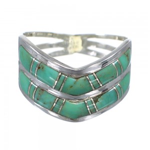 Southwest Silver And Turquoise Ring Size 5-3/4 YX92636