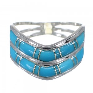 Southwestern Silver Turquoise Ring Size 6-1/2 YX93058