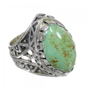 Turquoise And Sterling Silver Southwestern Ring Size 5-1/4 RX93174