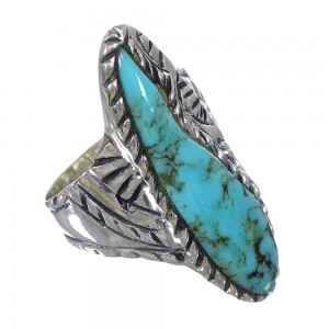Authentic Sterling Silver Turquoise Jewelry Ring Size 6-1/2 FX93302