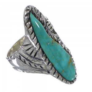 Authentic Sterling Silver Turquoise Jewelry Ring Size 6-1/2 FX93326