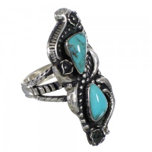 Authentic Sterling Silver Turquoise Jewelry Ring Size 4-1/4 FX93343