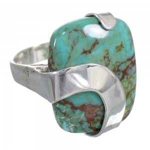 Genuine Sterling Silver Southwestern Turquoise Ring Size 6-1/2 RX88758