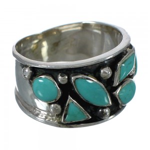 Southwest Sterling Silver Turquoise Jewelry Ring Size 8 FX91322