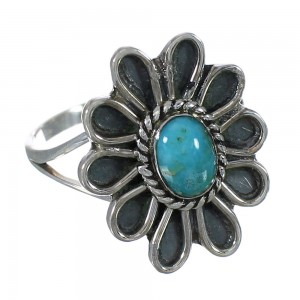 Sterling Silver Turquoise Flower Ring Size 5-1/4 YX90434