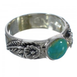 Flower Turquoise And Genuine Sterling Silver Southwestern Ring Size 6 YX90653