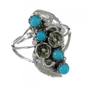 Sterling Silver Turquoise Southwestern Ring Size 8-1/4 FX90901
