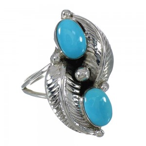 Authentic Sterling Silver Turquoise Ring Size 7 FX91079