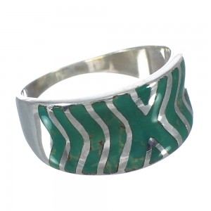 Turquoise Silver Ring Size 7-3/4 AX93027
