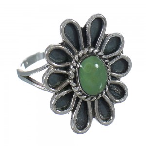 Genuine Sterling Silver Turquoise Flower Ring Size 6-1/2 FX91446